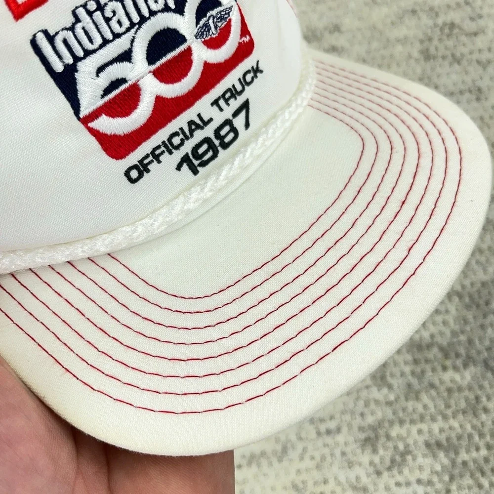 Vintage Indy 500 Trucker Hat Snapback Made In‎ USA 80s Dodge Rope Racing 1987